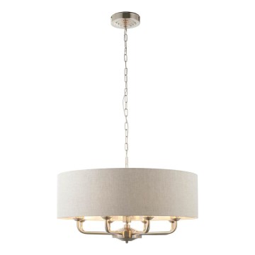 Endon 99152 - Żyrandol na łańcuchu HIGHCLERE 8xE14/40W/230V szary/matowy chrom śr. 70 cm