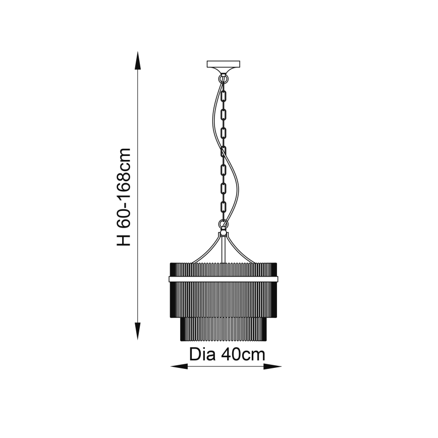 Endon 99167 - Żyrandol na łańcuchu MARIETTA 3xE14/7W/230V mosiądz/przezroczysty