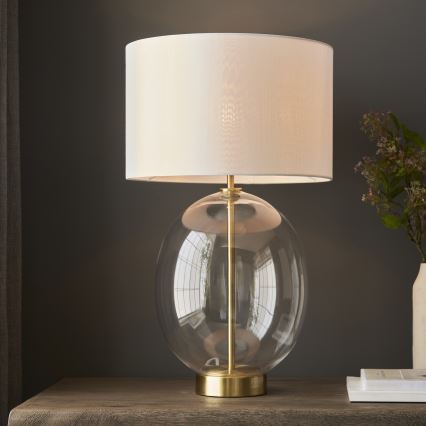 Endon 99292 - Lampa biurkowa KELDA z regulacją jasności 1xE27/10W/230V kremowa/złota