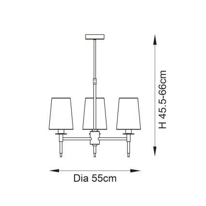 Endon 99456 - Lampa wisząca na pręcie 3xE14/6W/230V złota/biała