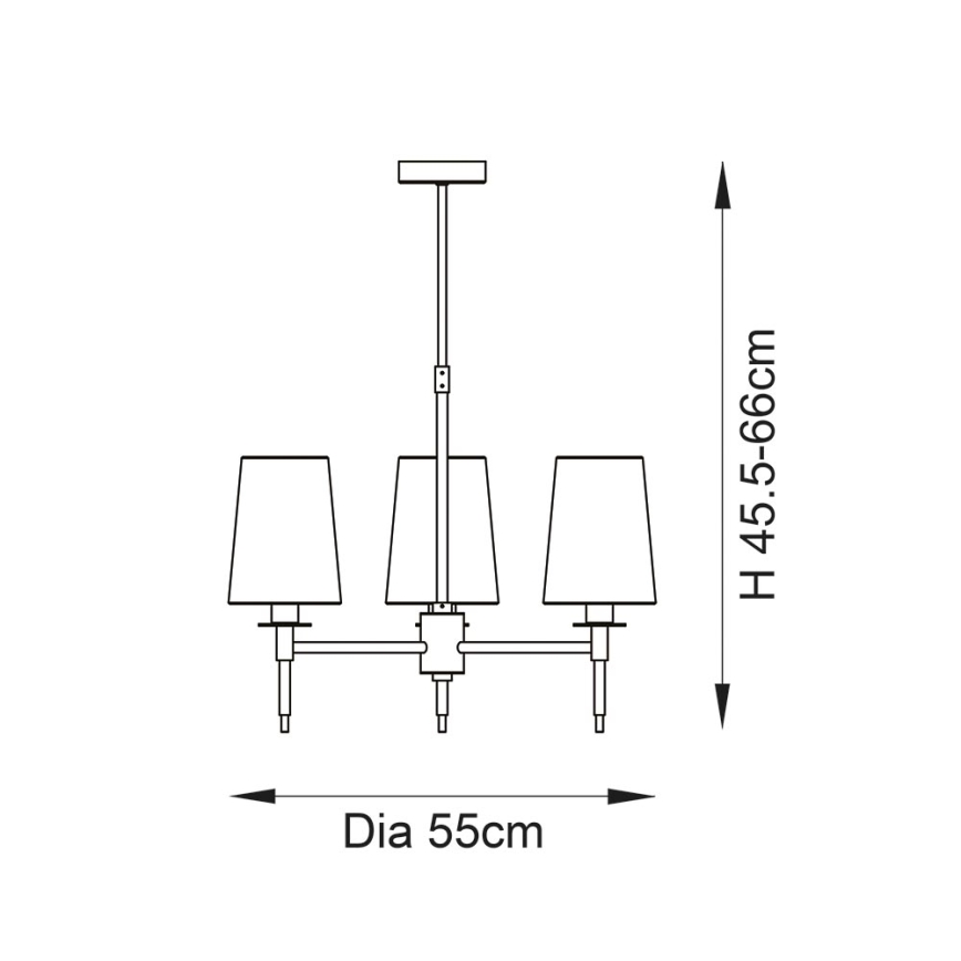 Endon 99456 - Lampa wisząca na pręcie 3xE14/6W/230V złota/biała
