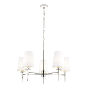 Endon 99457 - Żyrandol na łańcuchu 5xE14/6W/230V błyszczący chrom/biały