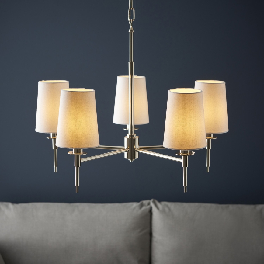 Endon 99457 - Żyrandol na łańcuchu 5xE14/6W/230V błyszczący chrom/biały
