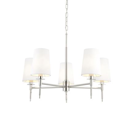 Endon 99457 - Żyrandol na łańcuchu 5xE14/6W/230V błyszczący chrom/biały