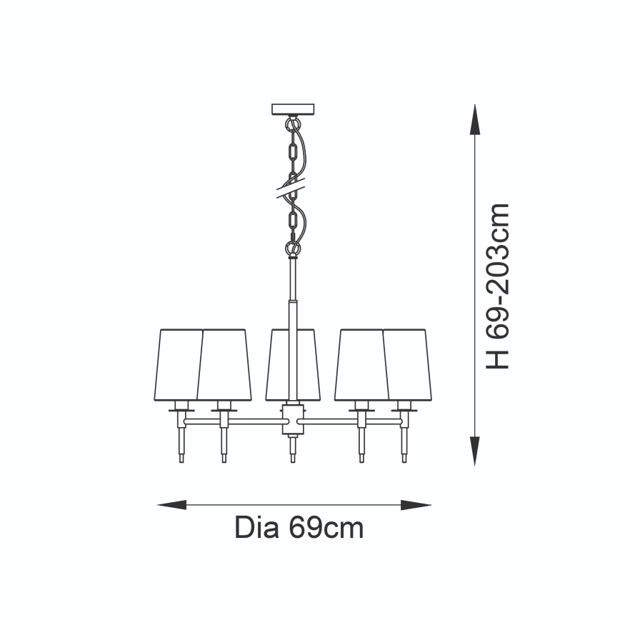 Endon 99458 - Żyrandol na łańcuchu 5xE14/6W/230V złoty/biały