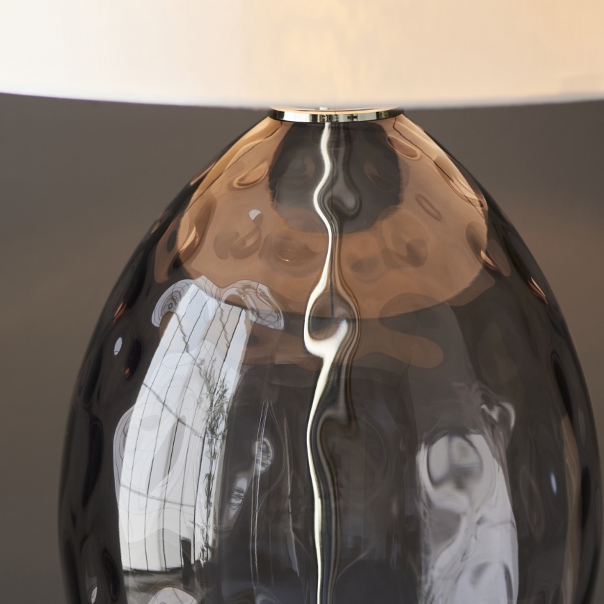 Endon 99581 - Ściemnialna lampa stołowa ERIN 1xE27/10W/230V kremowa/matowy chrom/przydymiona czerń