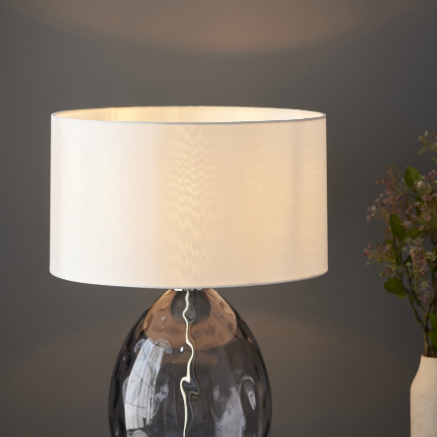 Endon 99581 - Ściemnialna lampa stołowa ERIN 1xE27/10W/230V kremowa/matowy chrom/przydymiona czerń