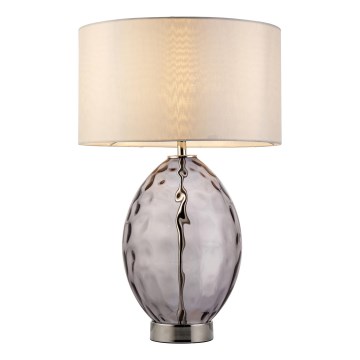 Endon 99581 - Ściemnialna lampa stołowa ERIN 1xE27/10W/230V kremowa/matowy chrom/przydymiona czerń