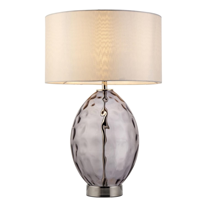 Endon 99581 - Ściemnialna lampa stołowa ERIN 1xE27/10W/230V kremowa/matowy chrom/przydymiona czerń