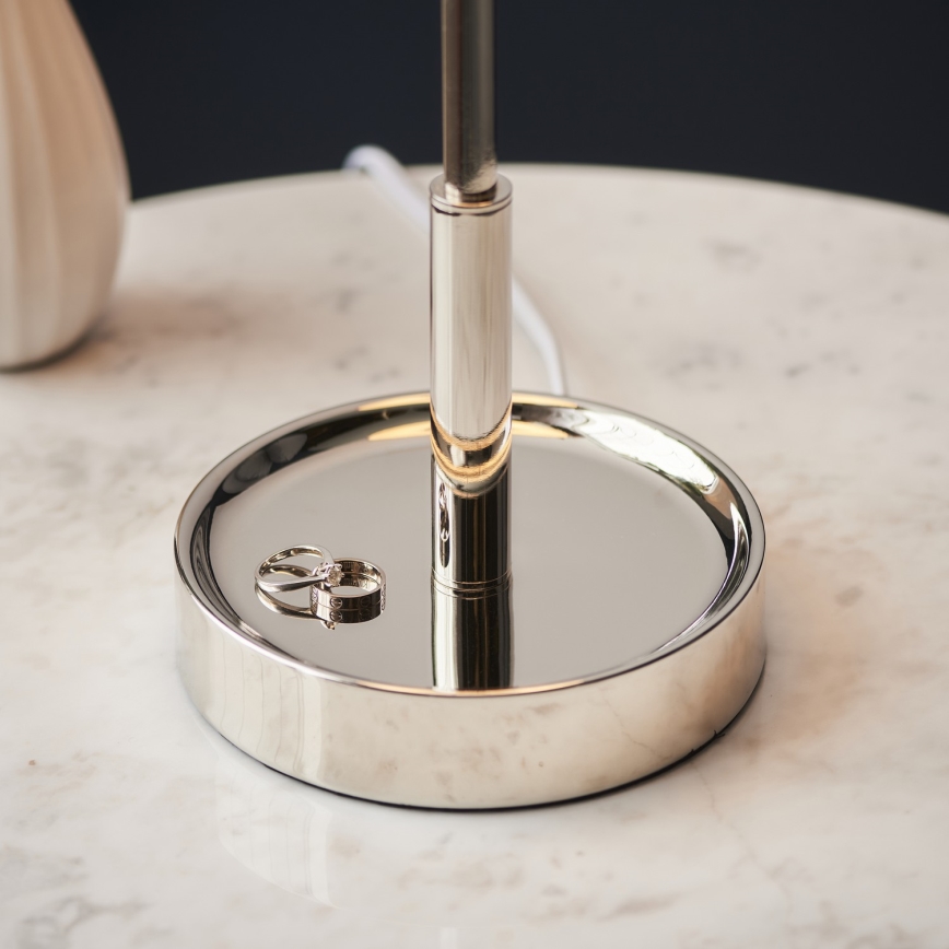 Endon 99596 - Lampa stołowa 1xE27/10W/230V biała/błyszczący chrom