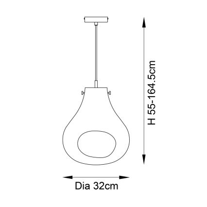 Endon 99790 - Lampa wisząca na lince EUROPA 1xE27/10W/230V przydymiony brąz