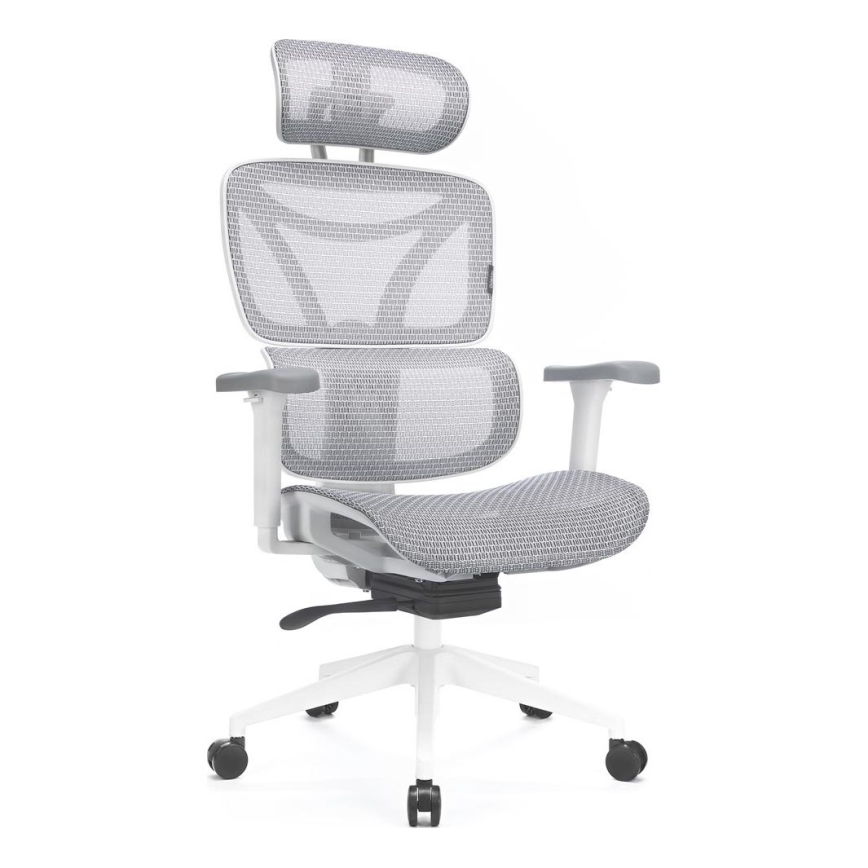 Ergonomiczny fotel biurowy LEVANO szary/biały/czarny