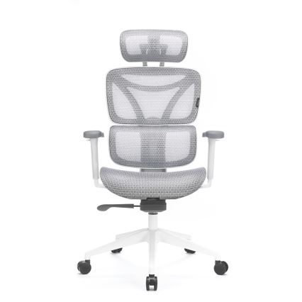 Ergonomiczny fotel biurowy LEVANO szary/biały/czarny
