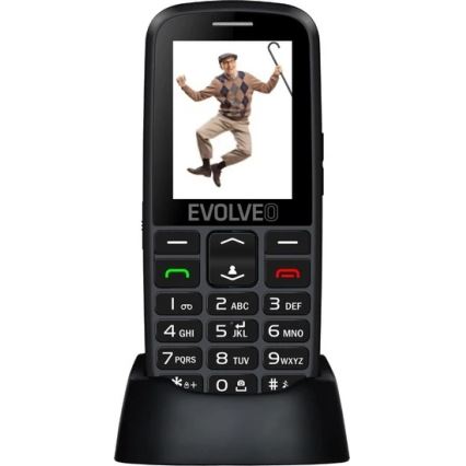 Evolveo - EasyPhone EG, telefon komórkowy 4G dla seniorów, czarny