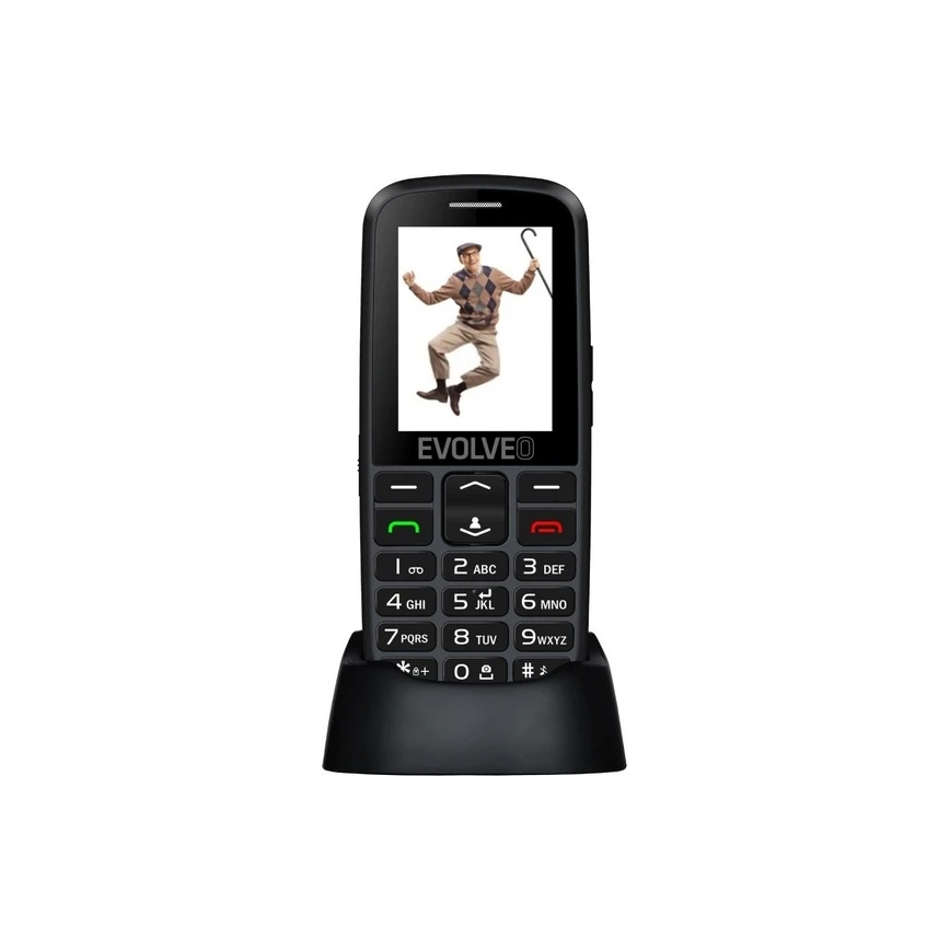 Evolveo - EasyPhone EG, telefon komórkowy 4G dla seniorów, czarny