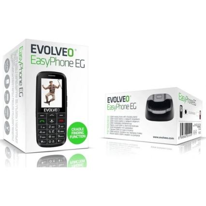 Evolveo - EasyPhone EG, telefon komórkowy 4G dla seniorów, czarny