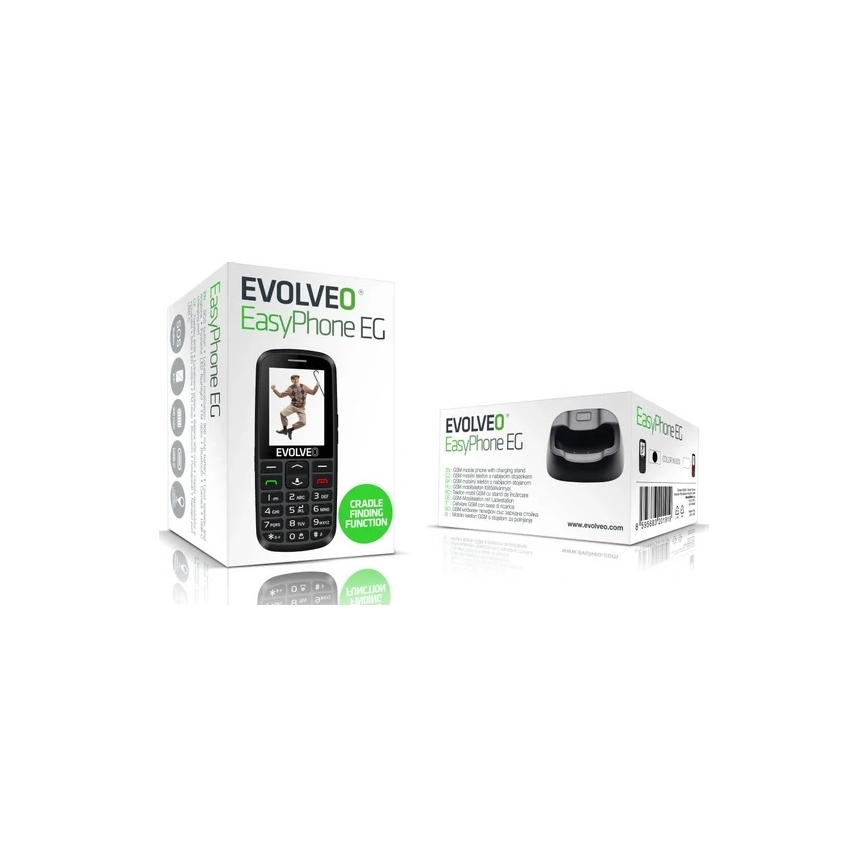 Evolveo - EasyPhone EG, telefon komórkowy 4G dla seniorów, czarny