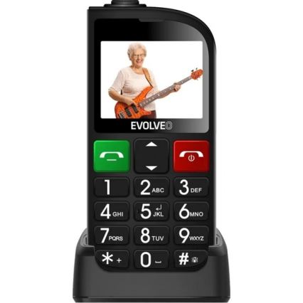 Evolveo - EasyPhone FL, telefon komórkowy dla seniorów, czarny