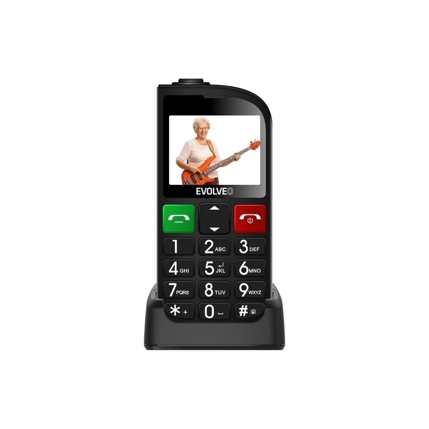 Evolveo - EasyPhone FL, telefon komórkowy dla seniorów, czarny