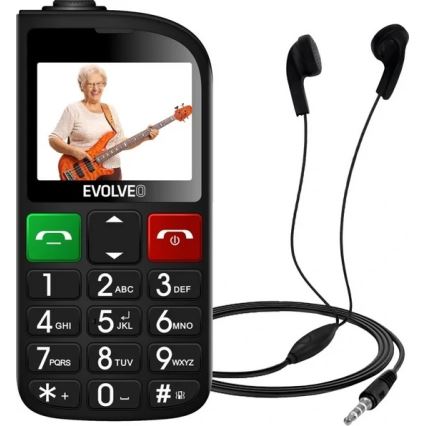 Evolveo - EasyPhone FL, telefon komórkowy dla seniorów, czarny