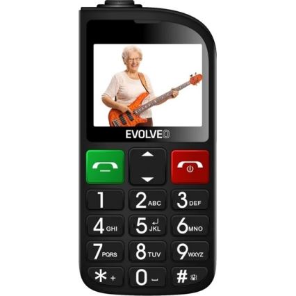 Evolveo - EasyPhone FL, telefon komórkowy dla seniorów, czarny