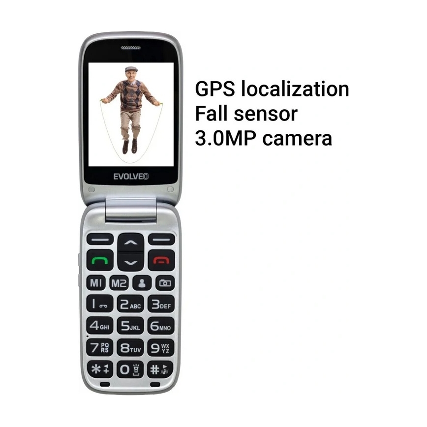 Evolveo - EasyPhone FS, telefon klapkowy 2.8, czarny