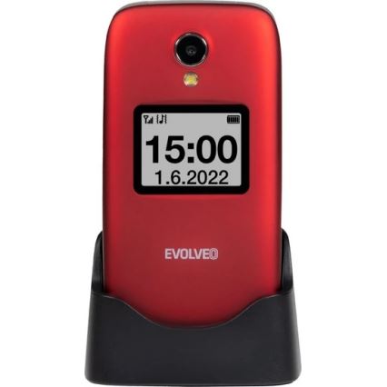Evolveo - EasyPhone FS, telefon komórkowy z klapką 2,8, czerwony