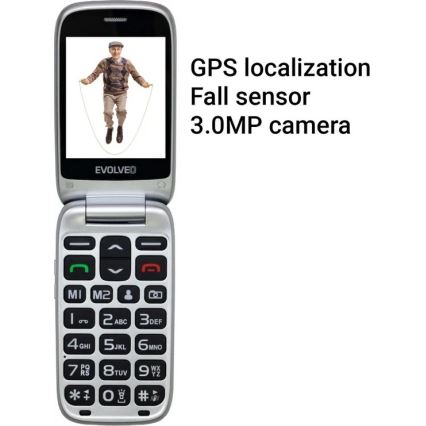 Evolveo - EasyPhone FS, telefon komórkowy z klapką 2,8, czerwony