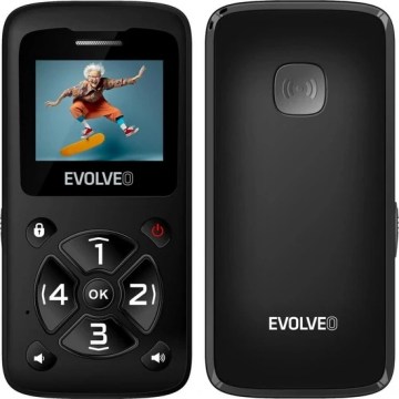 Evolveo - EasyPhone ID, telefon komórkowy dla seniorów, czarny