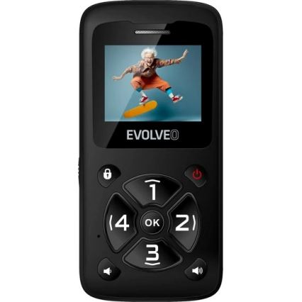 Evolveo - EasyPhone ID, telefon komórkowy dla seniorów, czarny