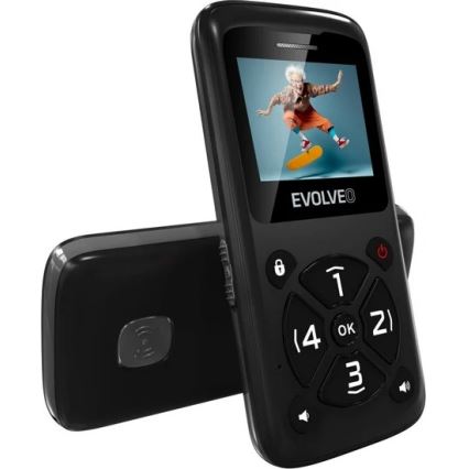 Evolveo - EasyPhone ID, telefon komórkowy dla seniorów, czarny