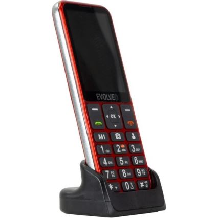 Evolveo - EasyPhone LT, 4G telefon komórkowy dla seniorów, czerwony