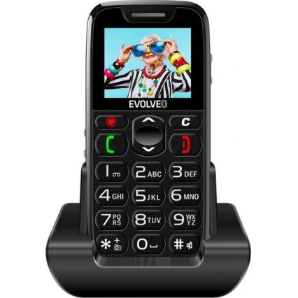 Evolveo - EasyPhone, telefon komórkowy dla seniorów, czarny