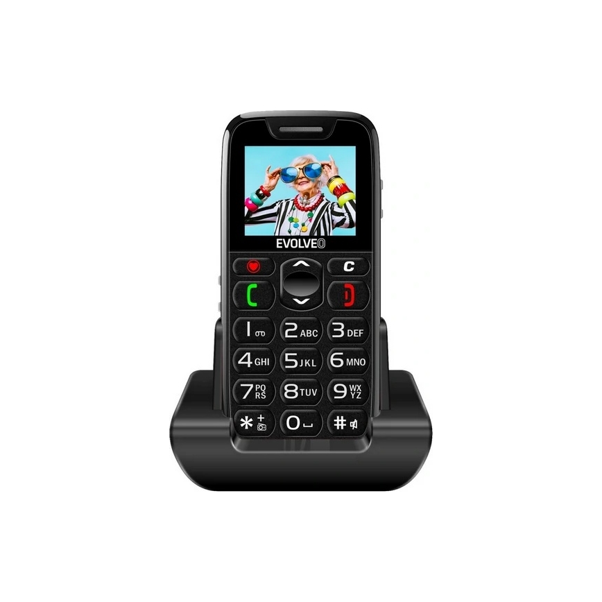 Evolveo - EasyPhone, telefon komórkowy dla seniorów, czarny