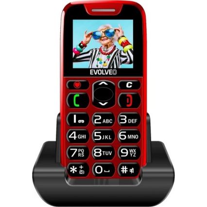 Evolveo - EasyPhone telefon komórkowy dla seniorów, czerwony