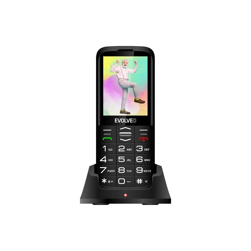 Evolveo - EasyPhone XO, telefon komórkowy dla seniorów, czarny
