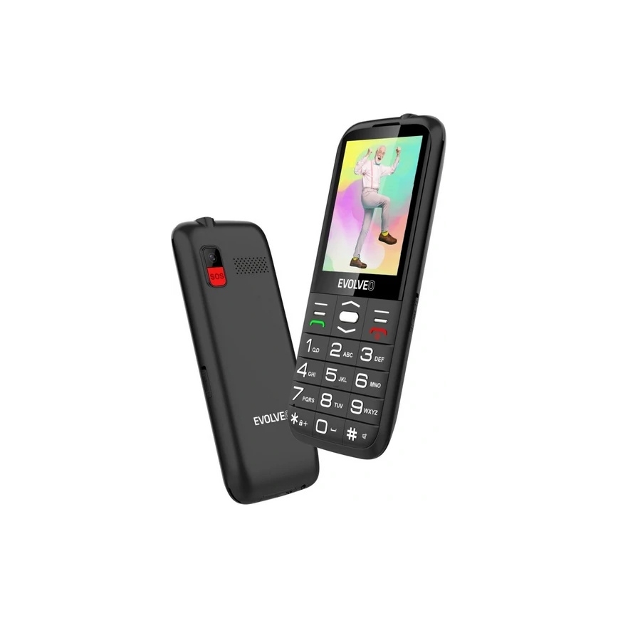 Evolveo - EasyPhone XO, telefon komórkowy dla seniorów, czarny