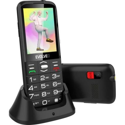 Evolveo - EasyPhone XO, telefon komórkowy dla seniorów, czarny