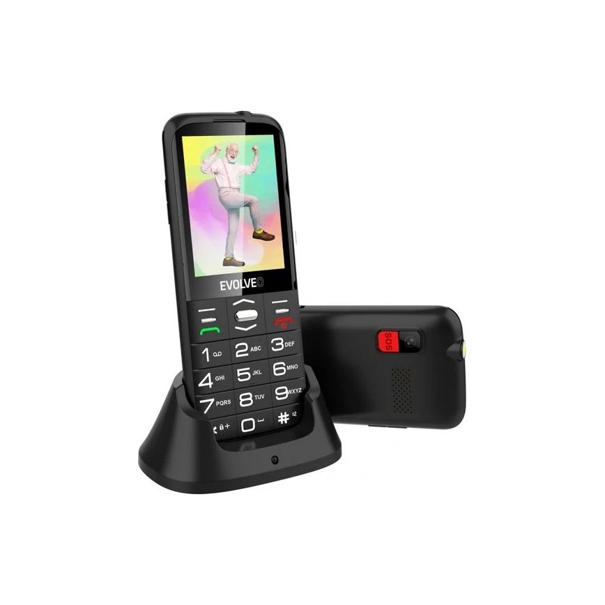 Evolveo - EasyPhone XO, telefon komórkowy dla seniorów, czarny