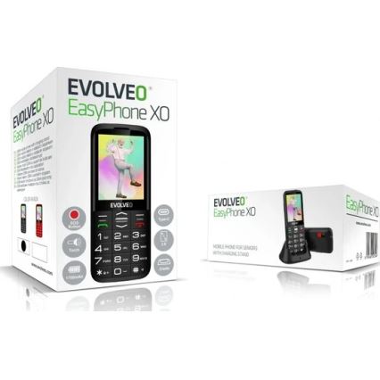 Evolveo - EasyPhone XO, telefon komórkowy dla seniorów, czarny