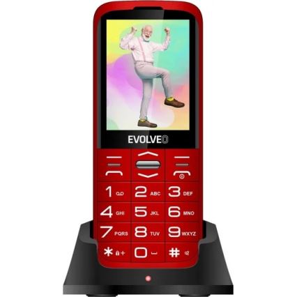 Evolveo - EasyPhone XO, telefon komórkowy dla seniorów, czerwony