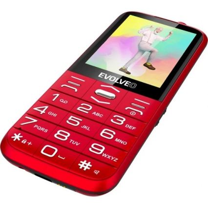 Evolveo - EasyPhone XO, telefon komórkowy dla seniorów, czerwony