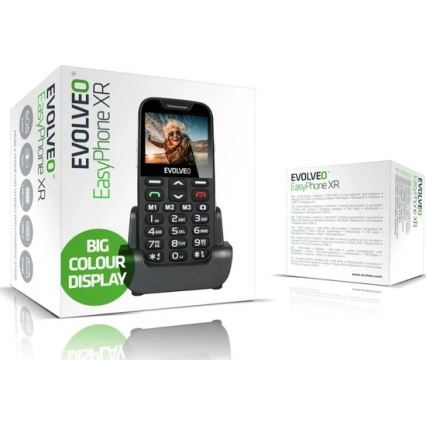 Evolveo - EasyPhone XR 2G telefon komórkowy dla seniorów, czarny