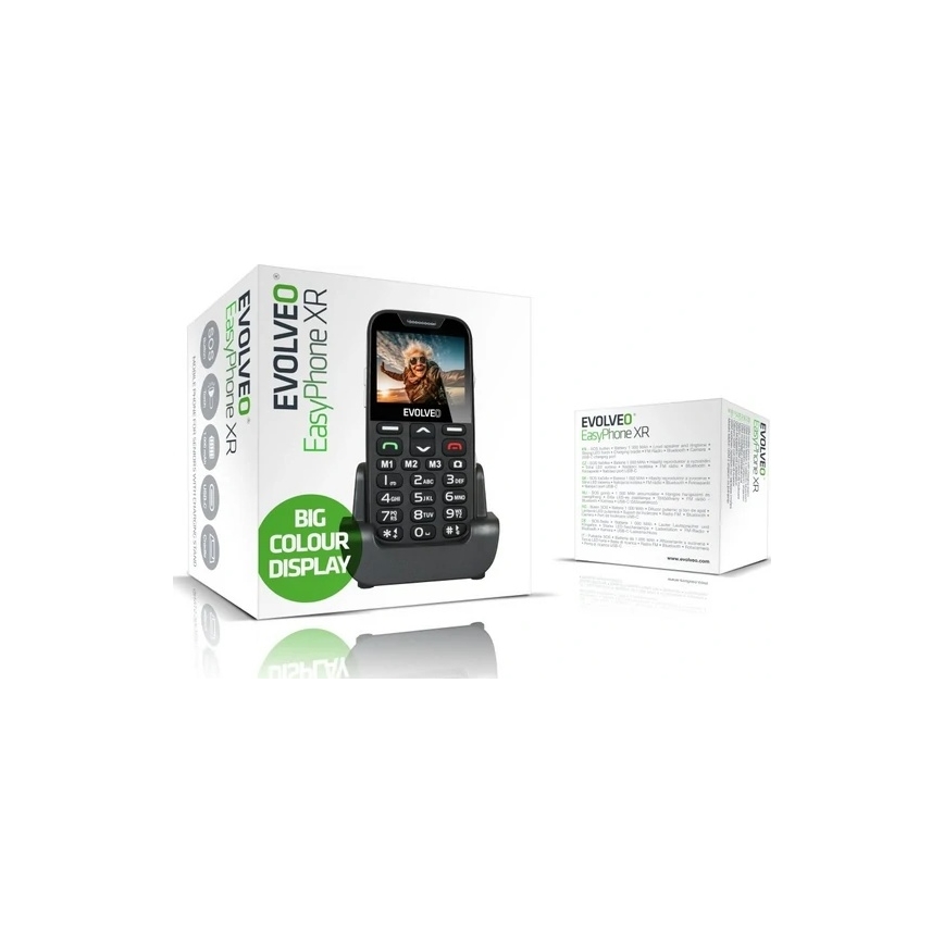 Evolveo - EasyPhone XR 2G telefon komórkowy dla seniorów, czarny