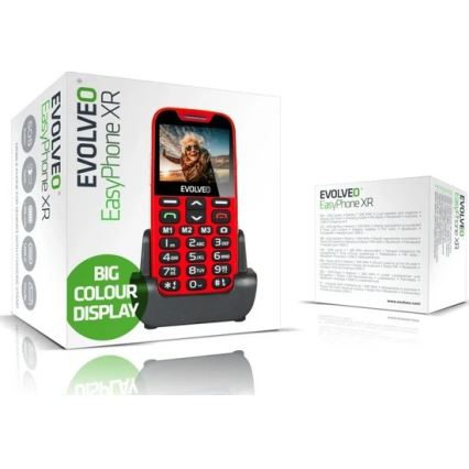 Evolveo - EasyPhone XR 4G telefon komórkowy dla seniorów czerwony