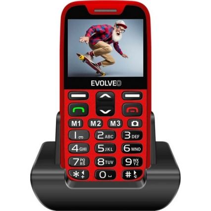 Evolveo - EasyPhone XR, telefon komórkowy 4G dla seniorów, czerwony