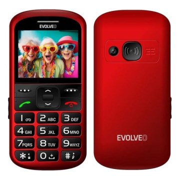 Evolveo - EasyPhone XS, czerwony telefon komórkowy dla seniorów