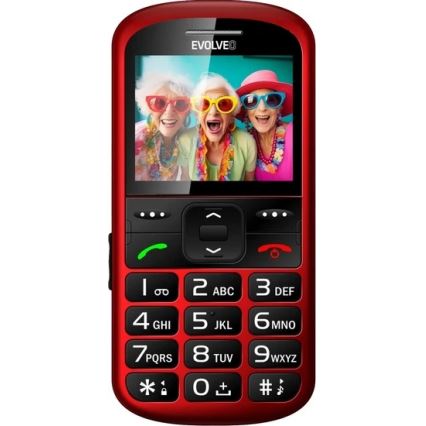 Evolveo - EasyPhone XS, czerwony telefon komórkowy dla seniorów