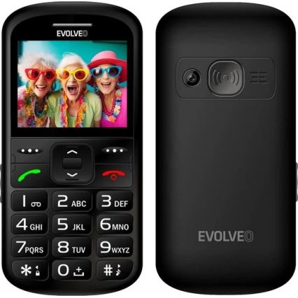 Evolveo - EasyPhone XS, telefon komórkowy dla seniorów, czarny