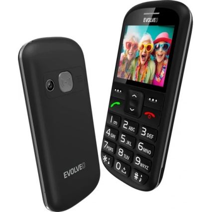Evolveo - EasyPhone XS, telefon komórkowy dla seniorów, czarny